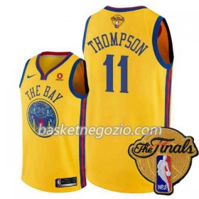 Canotte Uomo Golden State Warriors Klay Thompson 11 2018 NBA Finals Patch Nike Giallo City Edition Swingman